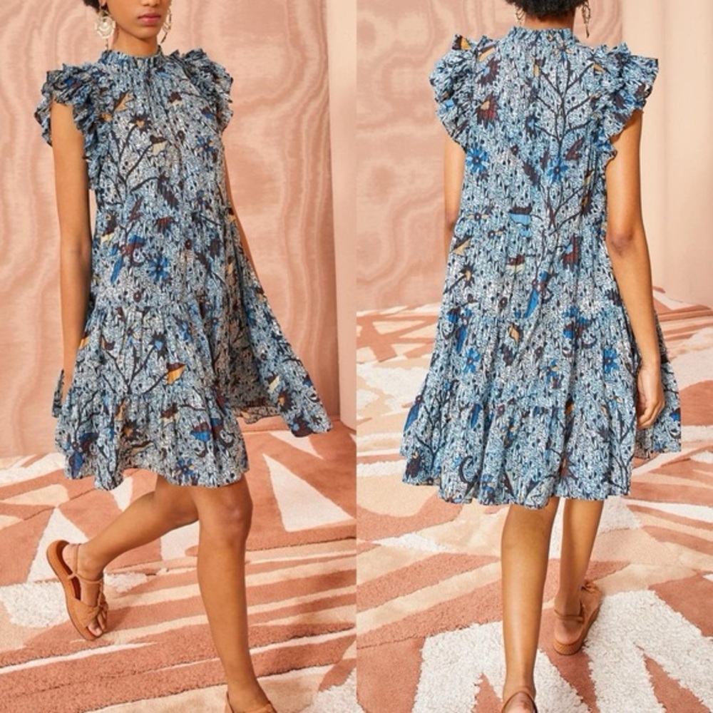 Ulla Johnson Blue Floral Mini Dress